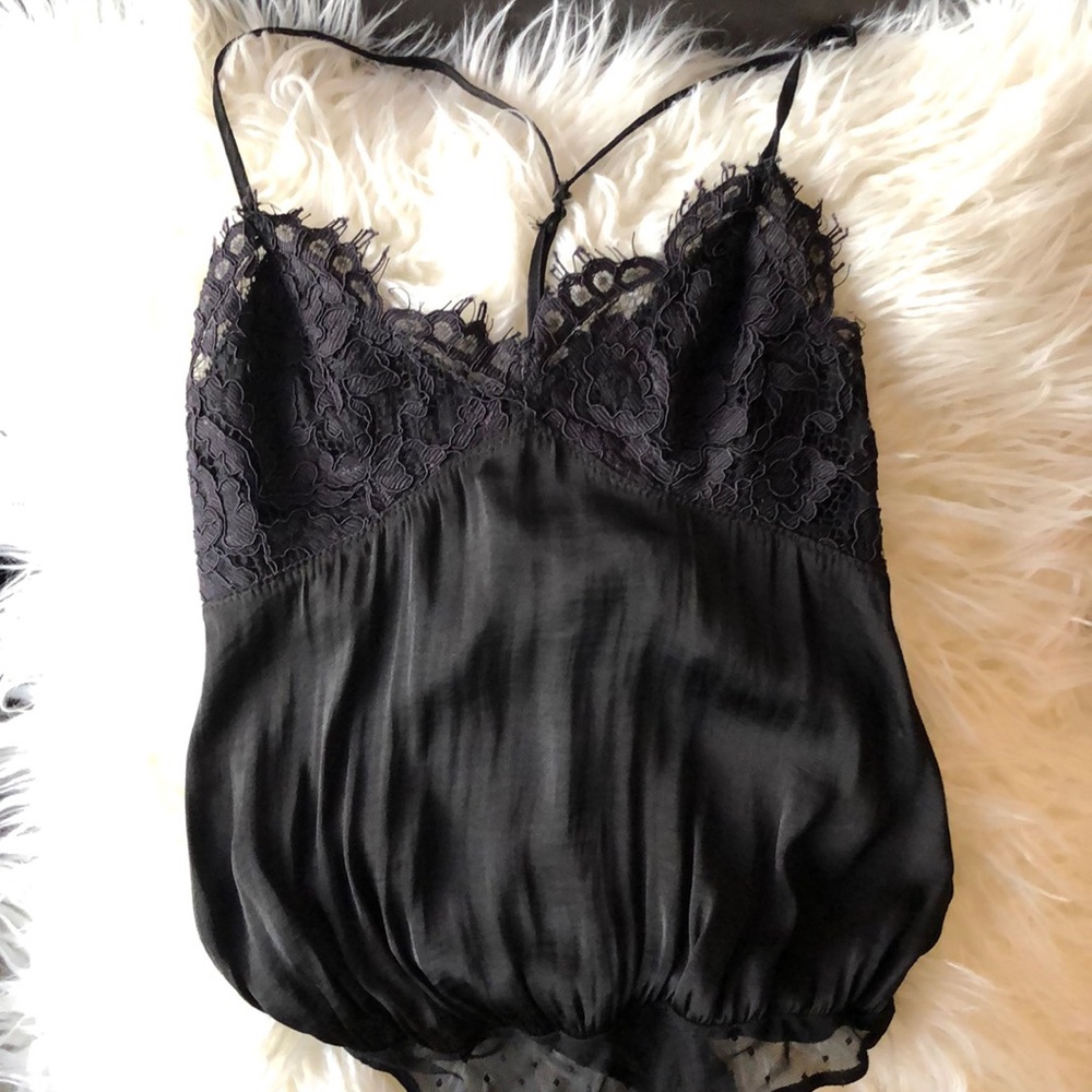 Sexy Lace and Satin Free People Bodysuit